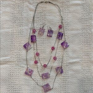 Elegant Purple and Pink Jewelry Set